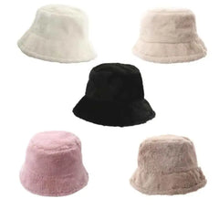 Faux Fur Fluffy Bucket Hat for Casual Wear