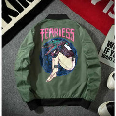 FEARIESS Bomber Zipper Jacket for Men Army Green / M