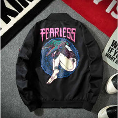 FEARIESS Bomber Zipper Jacket for Men Black / M