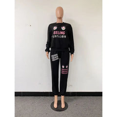 Feeling Emotions Two-Piece Sweatpants Set for Adults