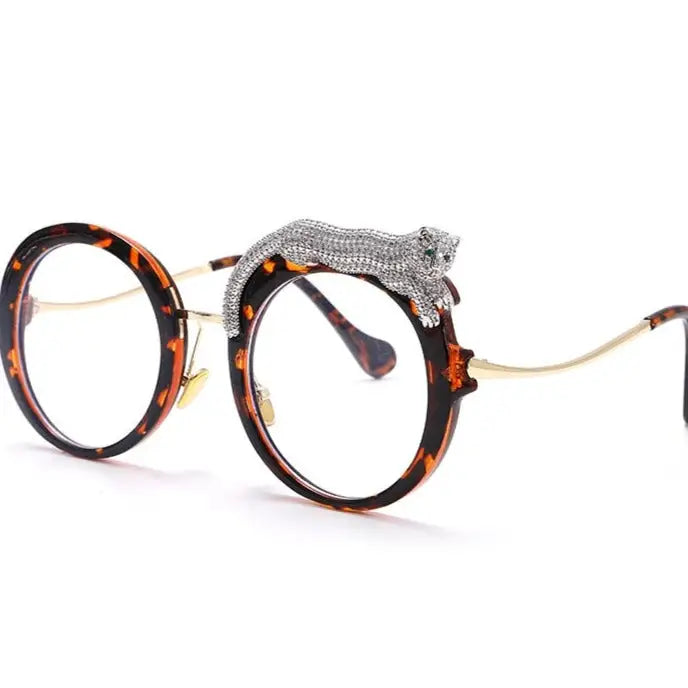 Feline Retro Round Frame Blue Light Glasses