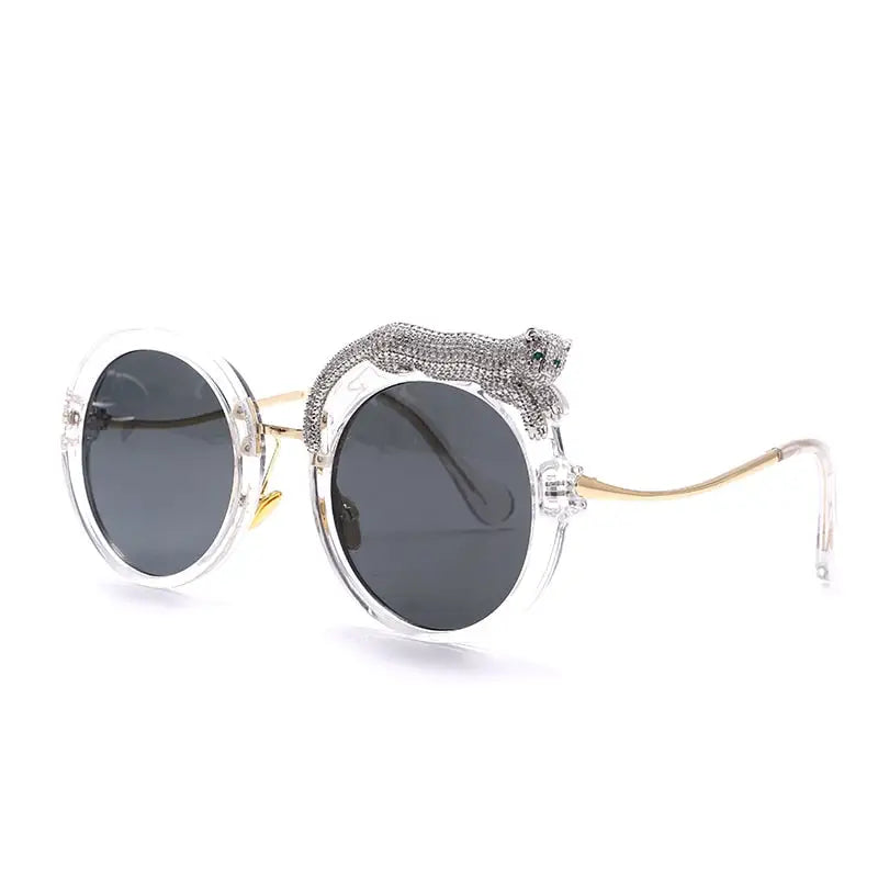 Feline Retro Round Frame Blue Light Glasses White..