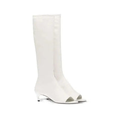 Fish Mouth Clip Toe Mid Side Zipper Boot