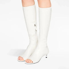 Fish Mouth Clip Toe Mid Zipper Boot Euro Size