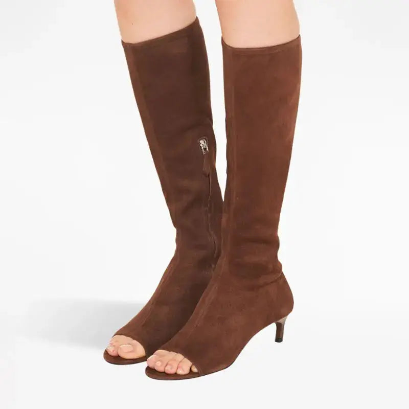 Fish Mouth Clip Toe Mid Zipper Boot Euro Size