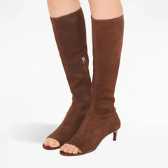 Fish Mouth Clip Toe Mid Zipper Boot Euro Size