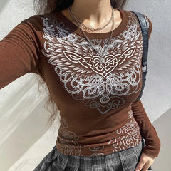 Fitted Tribal Long Sleeve Sweater for Men and Women Ligth