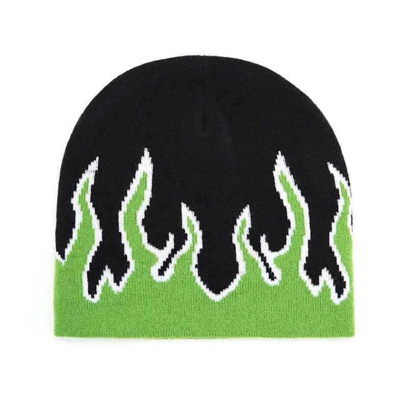 Flame Gothic Knitted Beanie