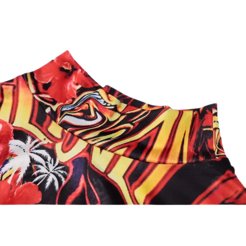 Flame Print Long Sleeve Blouse for Women