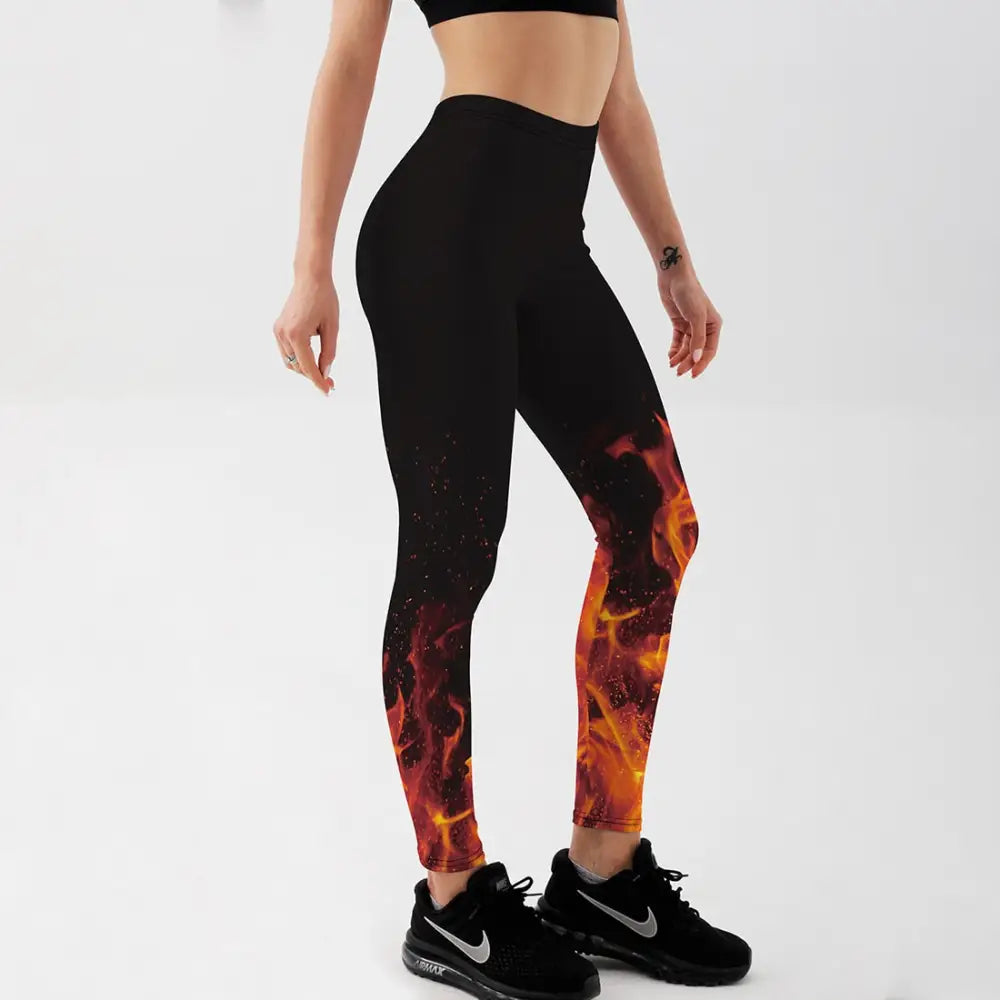 Flame Printed Leggings for Everyday Wear