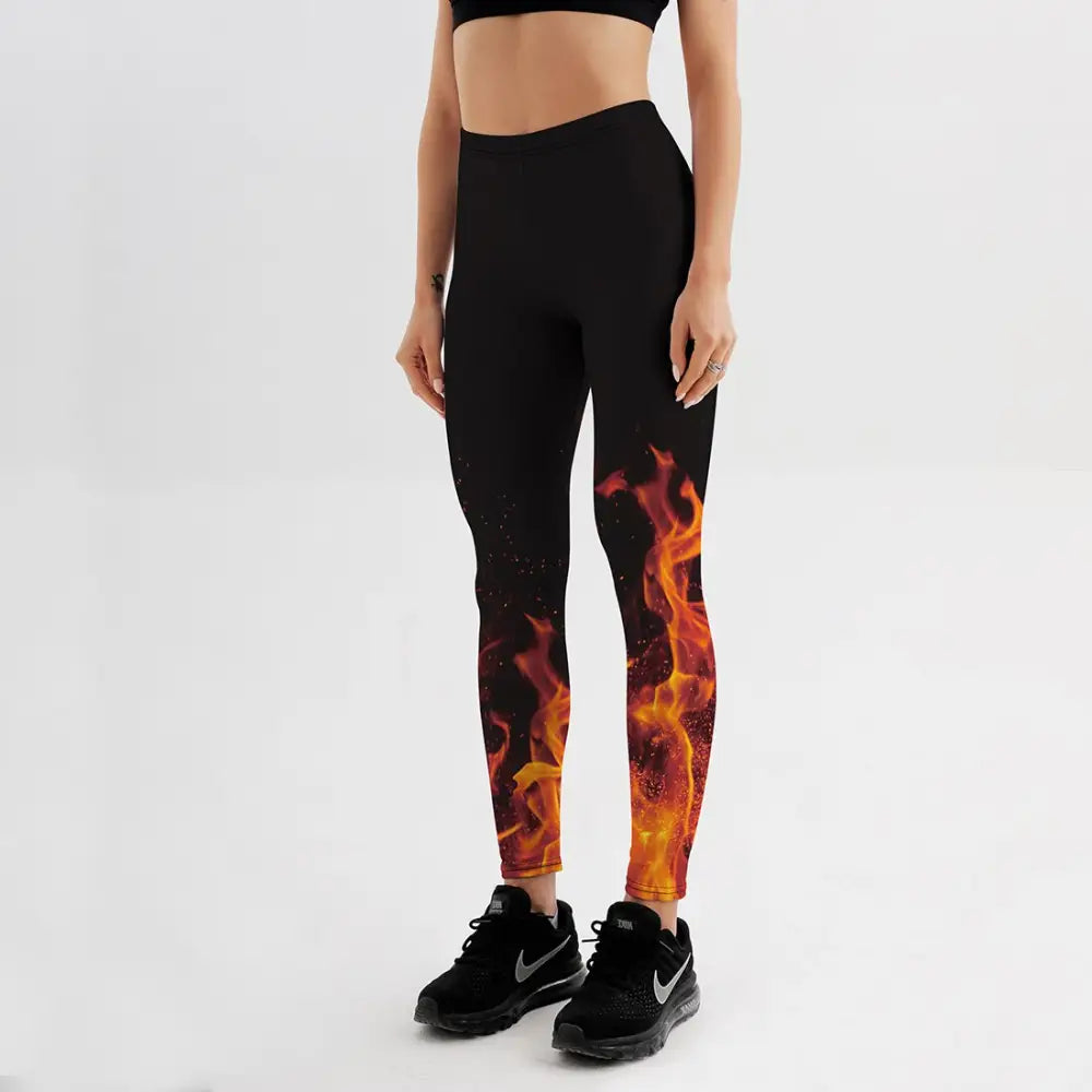 Flame Printed Leggings for Everyday Wear One color / S