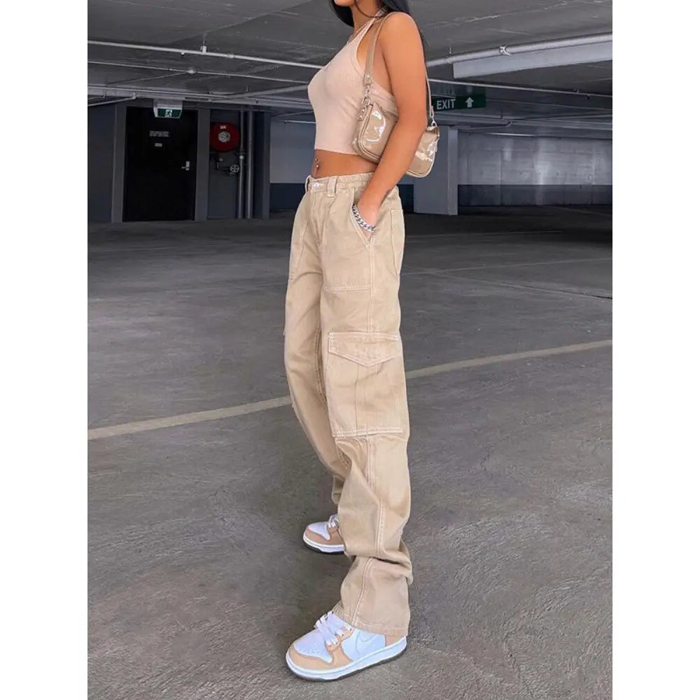 Flap Pocket Cargo Pants in Brown and Khaki