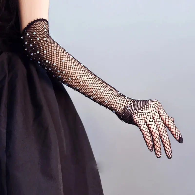 Flash Diamond Mesh Gloves