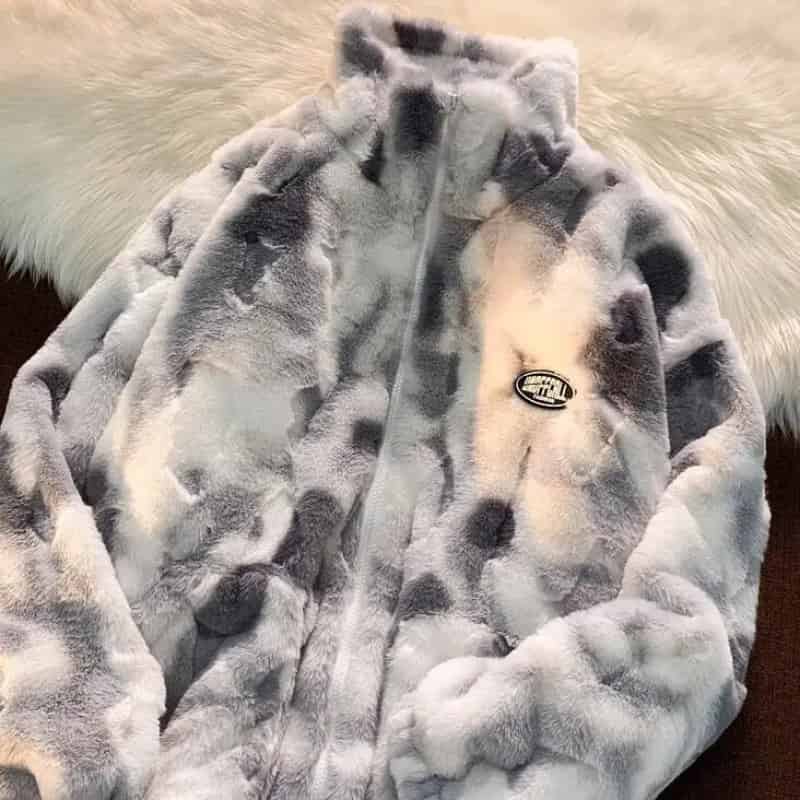 Fleece Zip Sherpa Jacket Dye for Cool Weather Gray / S