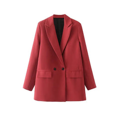 Flip Pocket Notched Collar Long Sleeve Blazer