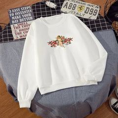 Floral Angel Sweatshirt with Unique Design White / M