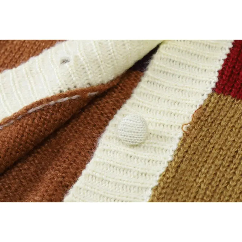 Floral Embroidery Cardigan Plaid Sweater for Women