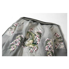Floral Embroidery Perspective Bomber Jacket Polyester