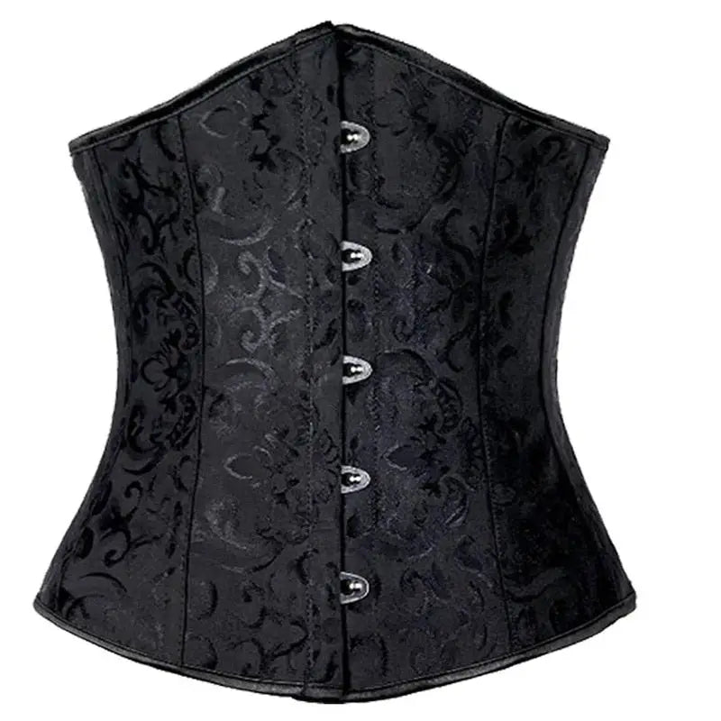 Floral Gothic Underbust Corset Vintage Bridgerton Style