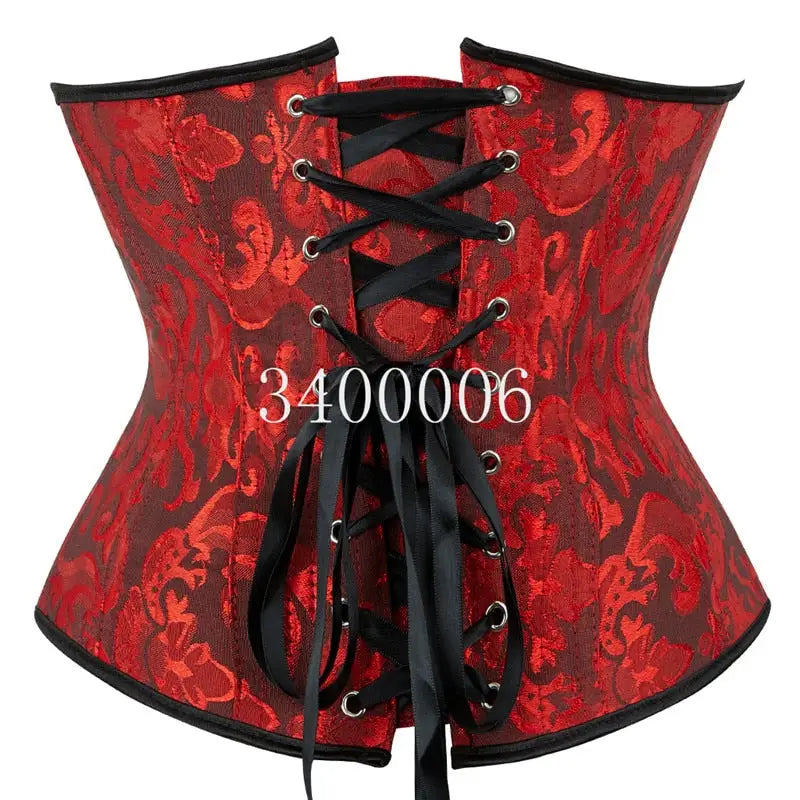 Floral Gothic Underbust Corset Vintage Bridgerton Style