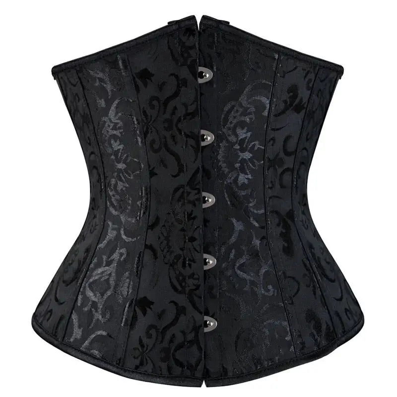 Floral Gothic Underbust Corset Vintage Bridgerton Style