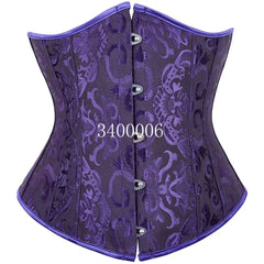 Floral Gothic Underbust Corset Vintage Bridgerton Style