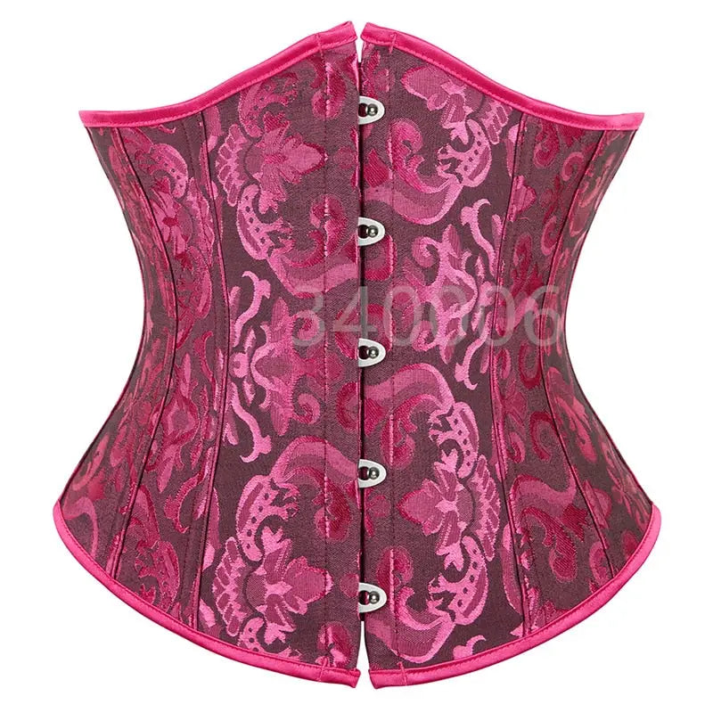 Floral Gothic Underbust Corset Vintage Bridgerton Style