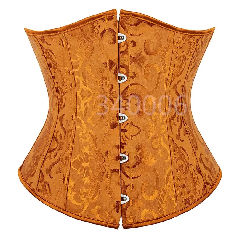 Floral Gothic Underbust Corset Vintage Bridgerton Style