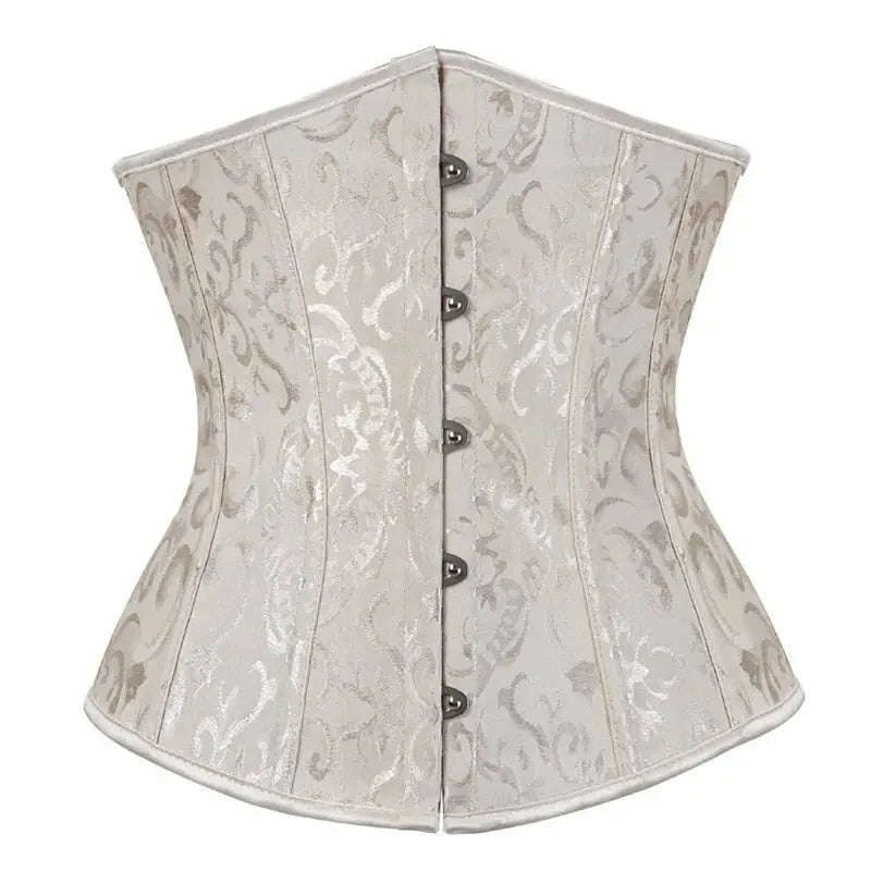 Floral Gothic Underbust Corset Vintage Bridgerton Style