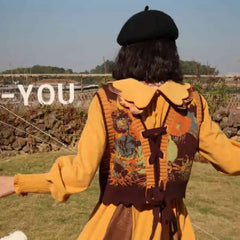 Floral Jacquard Knitted V Neck Vest