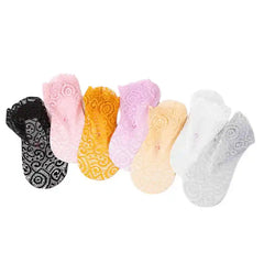 Floral Lace Mesh Cotton Non Slip Socks