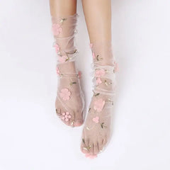 Floral Lace Mesh Socks