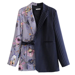 Floral Long Sleeve Blazer With Pockets