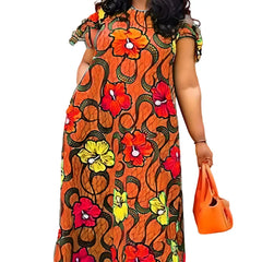 Floral Print Bohemian Maxi Dress