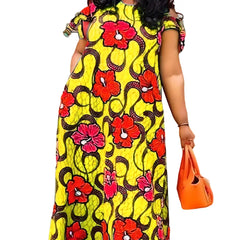 Floral Print Bohemian Maxi Dress