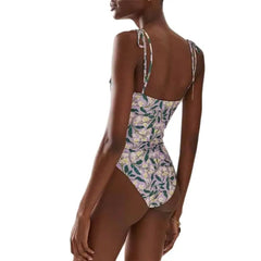 Floral Strap Round Neck Cover Up Swimsuit