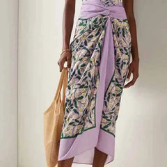 Floral Strap Round Neck Cover Up Swimsuit