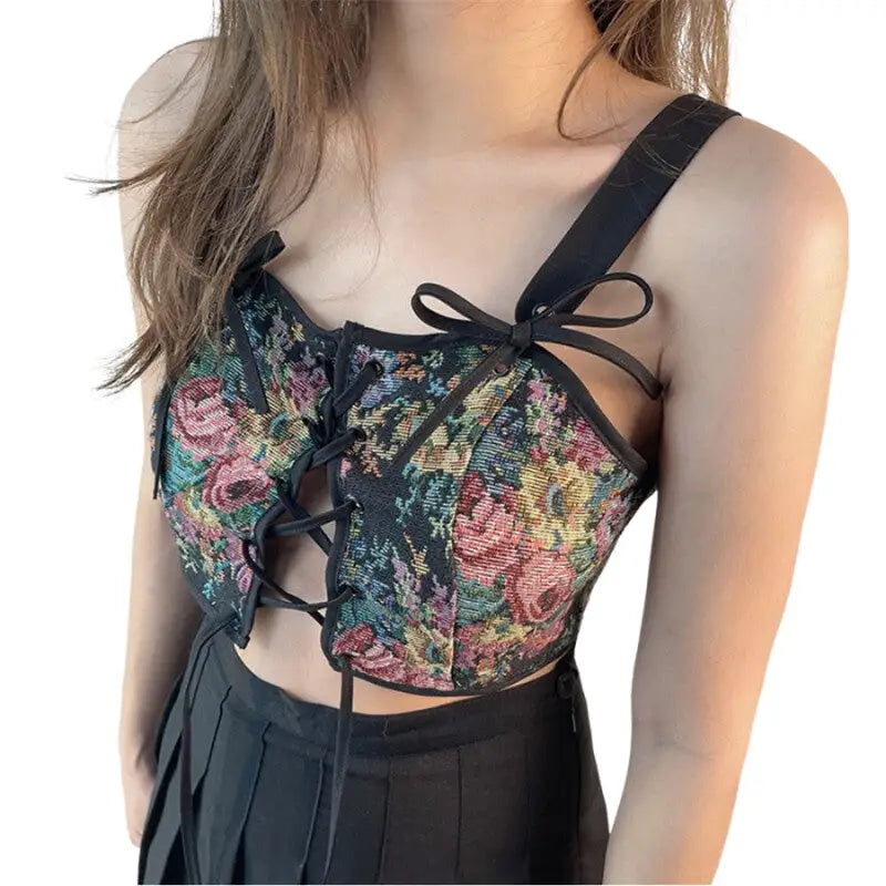 Floral Tube Bandage Corset