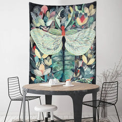 Flower Butterfly Pattern Tapestry Blanket