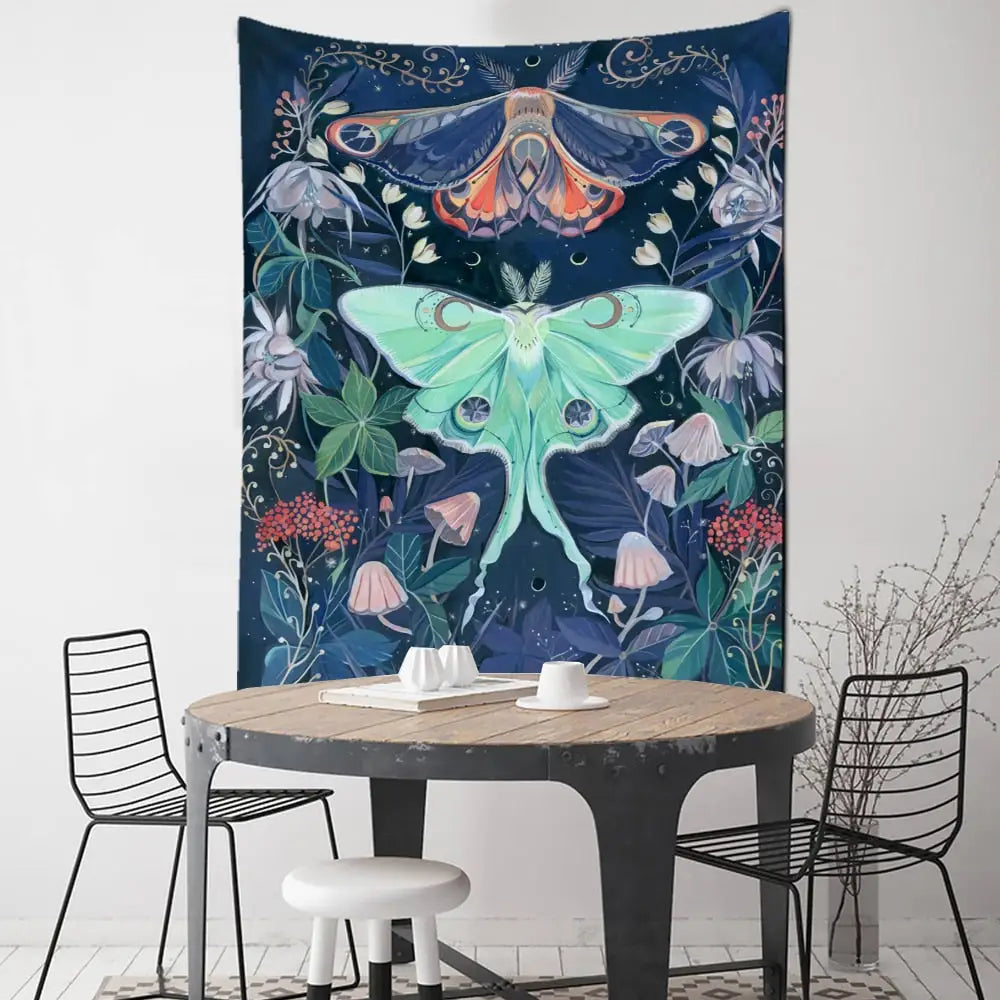 Flower Butterfly Pattern Tapestry Blanket