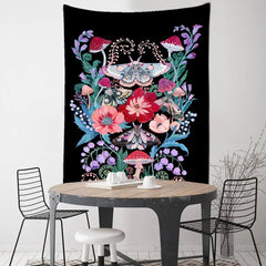 Flower Butterfly Pattern Tapestry Blanket