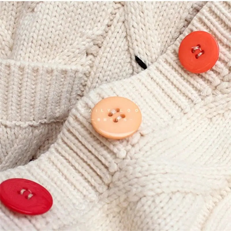 Flower Color Cardigan Knitted Sweater