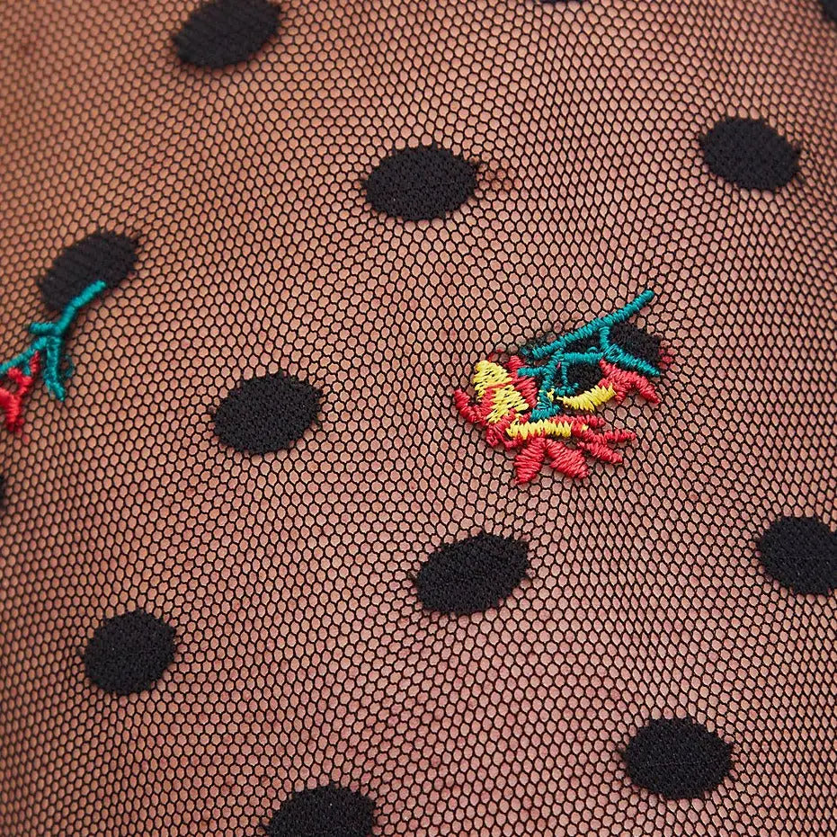 Flower Embroidered Plus Size Dress 41 Inches Length