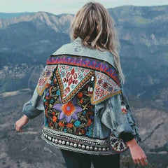 Flower Embroidery Denim Jacket