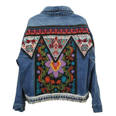 Flower Embroidery Denim Jacket