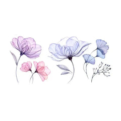 Flower Lilac Waterproof Temporary Tattoo Sticker - Pink