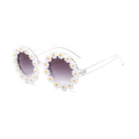 Thumbnail for Flower Round Sunglasses - Adult / White