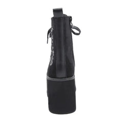 Flower Suede Leather Platform Chunky Boots Euro Size