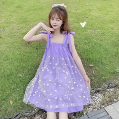 Flowers Embroidery Sequin Mesh Dress for Women