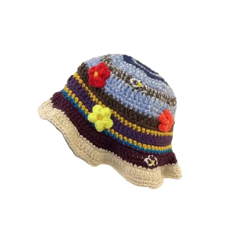 Flowers Knitted handmade Bucket Hat